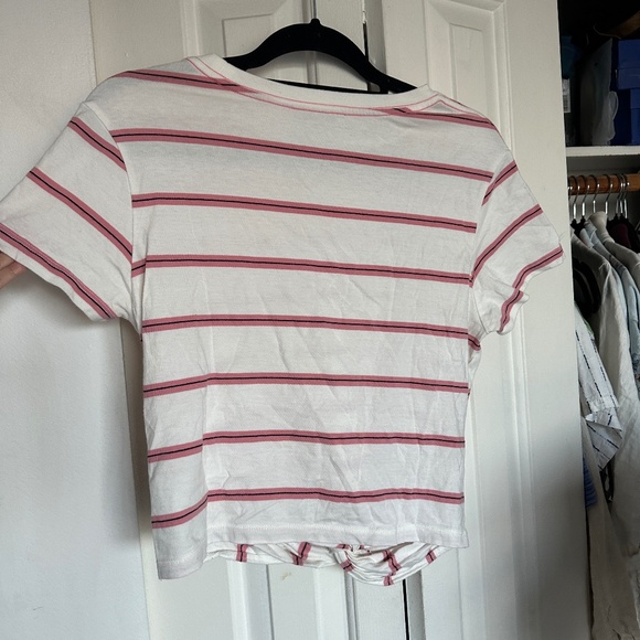 Allsaints Pink stripped T shirt - Picture 3 of 3